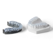 Image shows 3D printed dental bite splints produced with Formlabs Dental LT Comfort