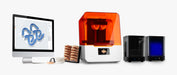 Image of complete Formlabs solutions for 3D printing dental indications that includes PreForm software, Form 3B+ SLA 3D printer, Form Wash and Form Cure