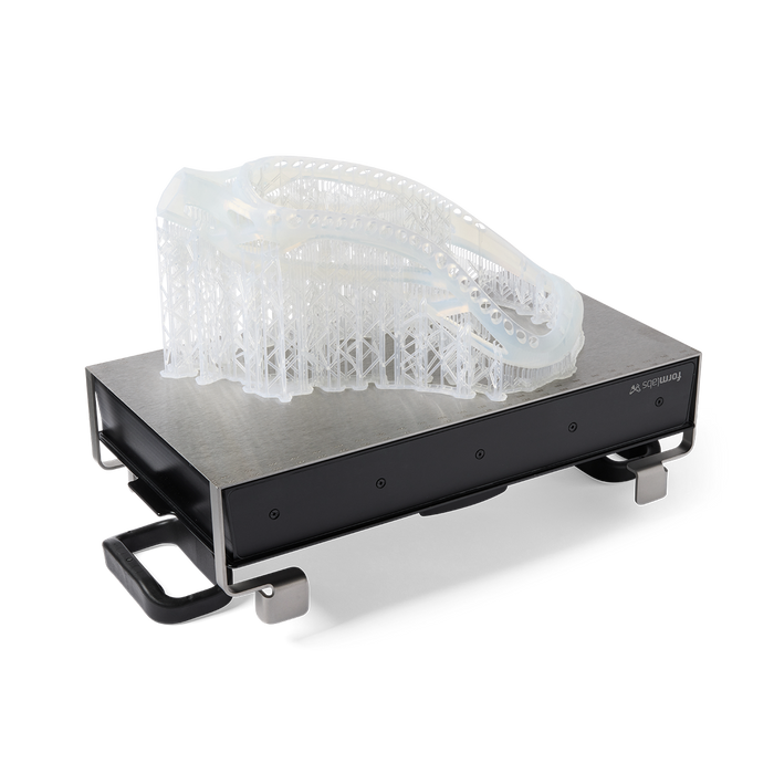 Image of Formlabs Form 4L Flex Build Platform with a 3D printed part on it