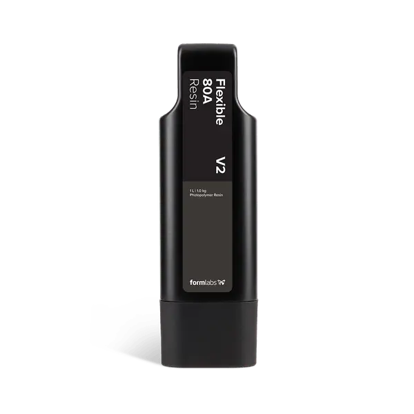 Black resin bottle with 'Formlabs' branding on a white background