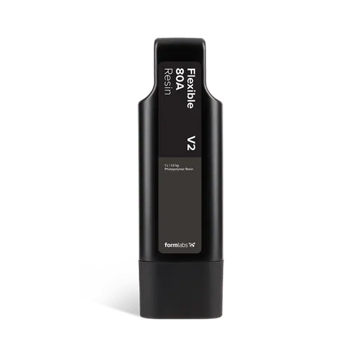 Black resin bottle with 'Formlabs' branding on a white background