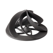 Black three-blade propeller made with  Formlabs Tough 12 Tough 3D Printing Powder