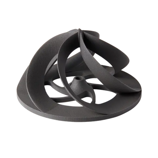 Black three-blade propeller made with  Formlabs Tough 12 Tough 3D Printing Powder