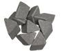 Image shows a pile of M-CATL ceramic abrasive triangle large surface finishing from PostProcess