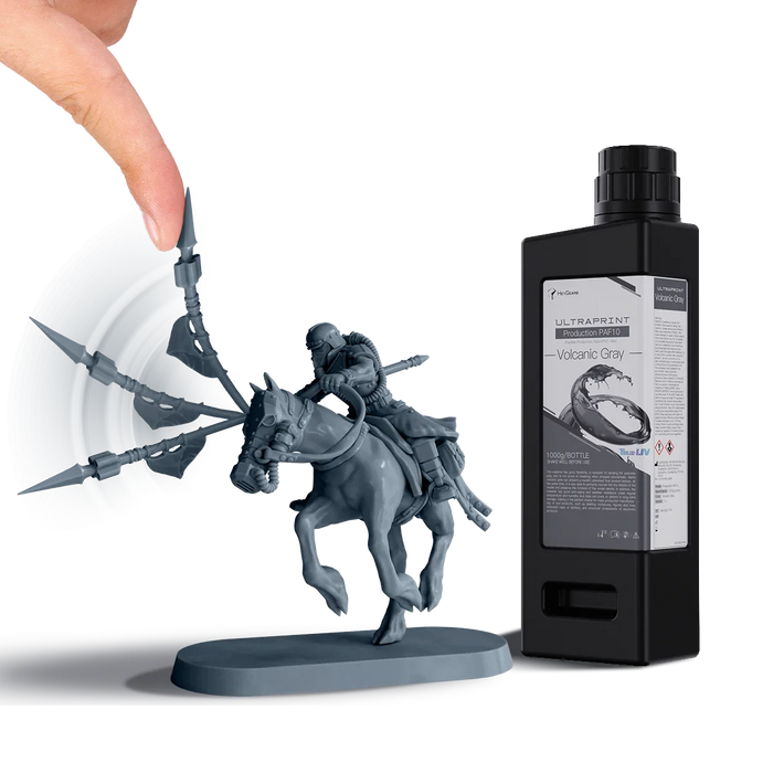 Image shows HeyGears UltraPrint-Modeling PAF10 with a 3D printed figurine