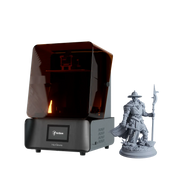 Image shows  HeyGears UltraCraft Reflex RS 3D Printer with a 3D printed figurine by its side