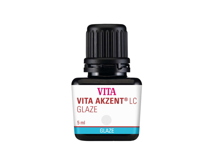 Image shows VITA AKZENT LC Glaze, 5ml bottle for dental restorations