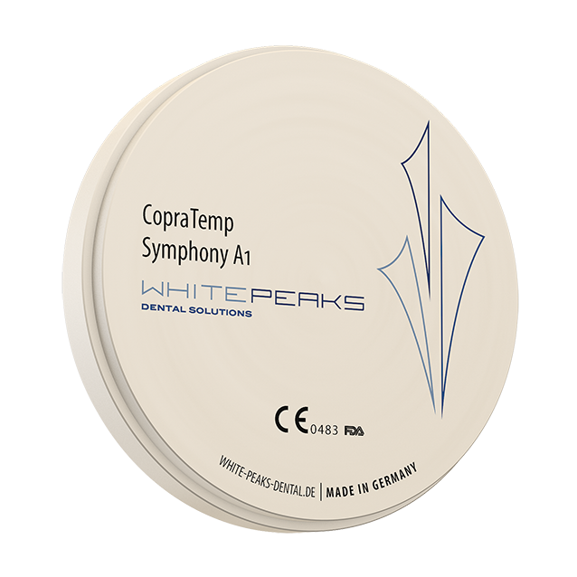 Image shows Whitepeaks CopraTemp Symphony PMMA milling puck