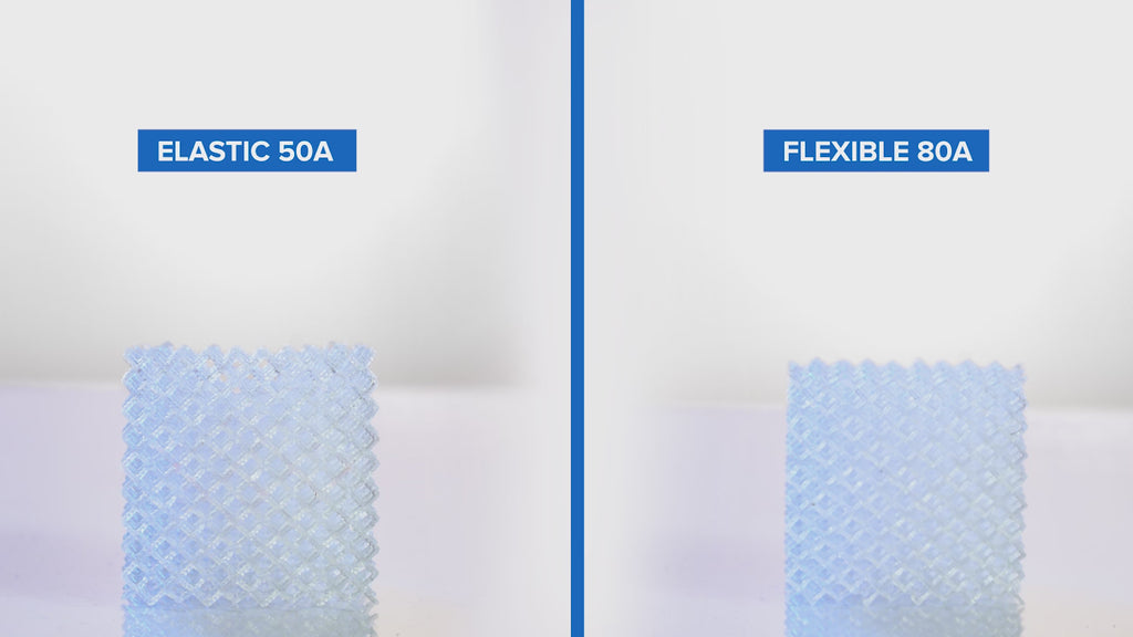 Elasticity and Flexibility test for Formlabs Elastic 50A Resin versus Formlabs Flexible 80A Resin
