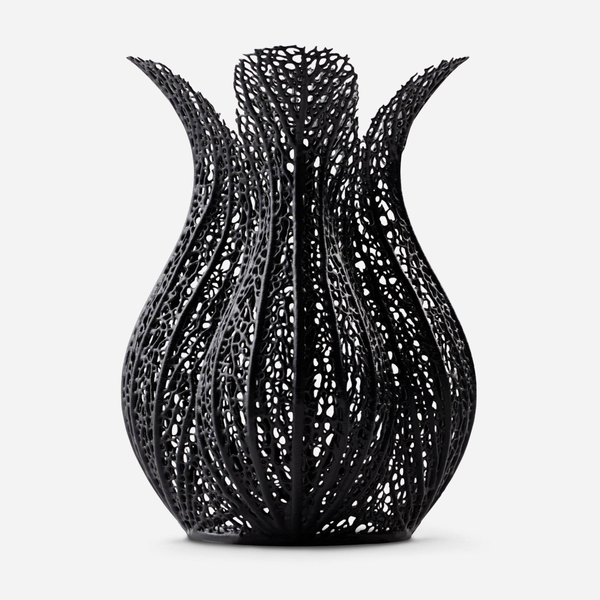 Image shows a vase or model with intricate details 3D-printed on Formlabs SLA 3D printers with  Formlabs Black Resin - Proto3000 Online Store 